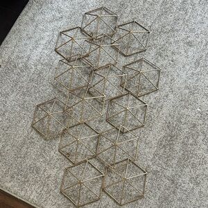 Pier 1 3D Geometric Metal Gold Wall Art